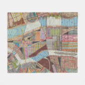 Moderne kaart van New York II Fleece Deken (Voorkant (Horizontaal))