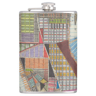 Moderne kaart van New York II Heupfles