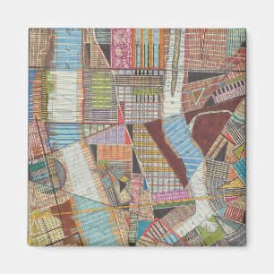 Moderne kaart van New York II Magneet