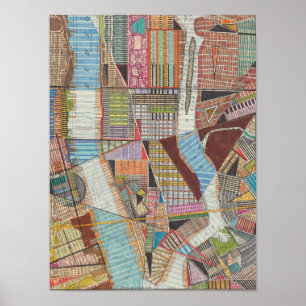 Moderne kaart van New York II Poster