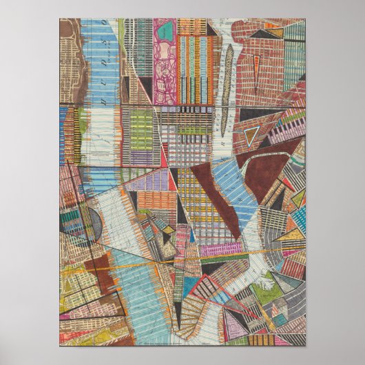 Moderne kaart van New York II Poster (Voorkant)