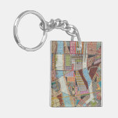 Moderne kaart van New York II Sleutelhanger (Voorkant Links)