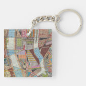 Moderne kaart van New York II Sleutelhanger (Achterkant)