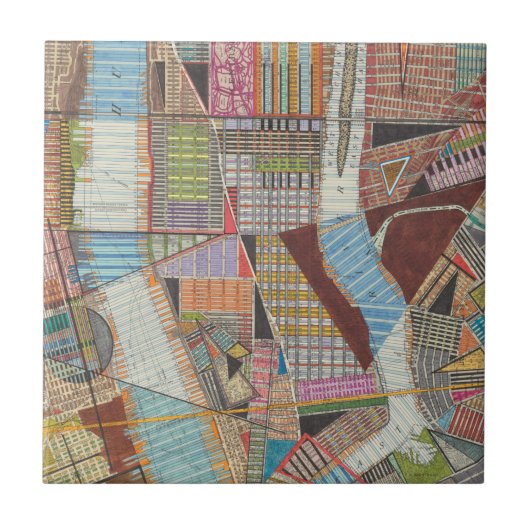 Moderne kaart van New York II Tegeltje (Voorkant)