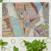 Moderne kaart van New York II Theedoek (Gevouwen)