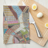 Moderne kaart van New York II Theedoek (Quarter Fold)