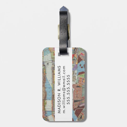 Moderne kaart van New York III Bagagelabel (Achterkant verticaal)