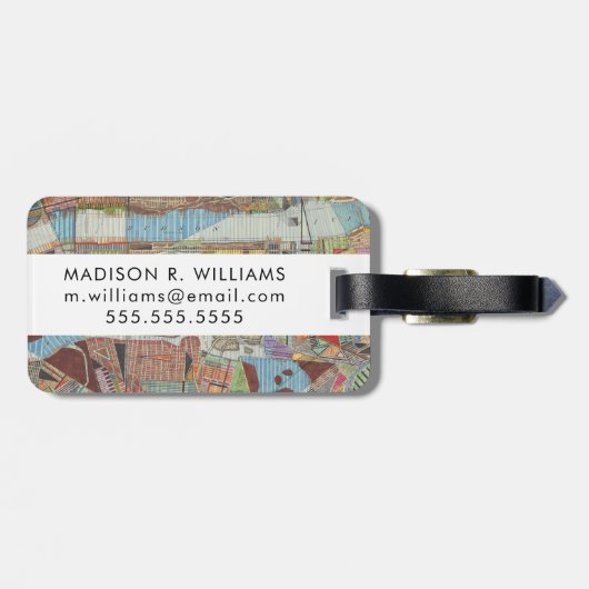 Moderne kaart van New York III Bagagelabel (Achterkant horizontaal)