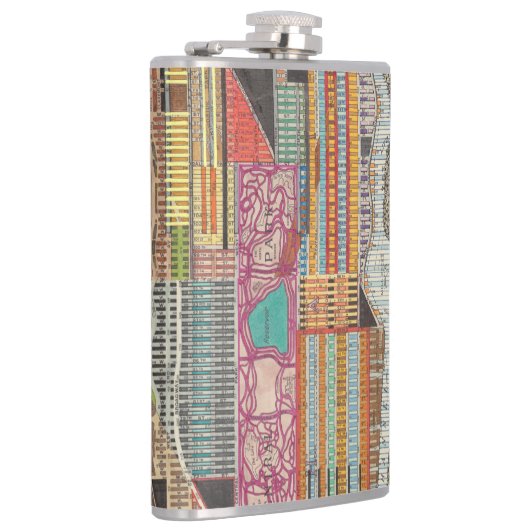 Moderne kaart van New York III Heupfles (Rechts)