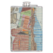 Moderne kaart van New York III Heupfles (Achterkant)