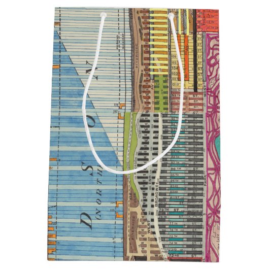 Moderne kaart van New York III Medium Cadeauzakje (Achterkant)