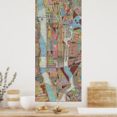 Moderne kaart van New York III Poster (Keuken)