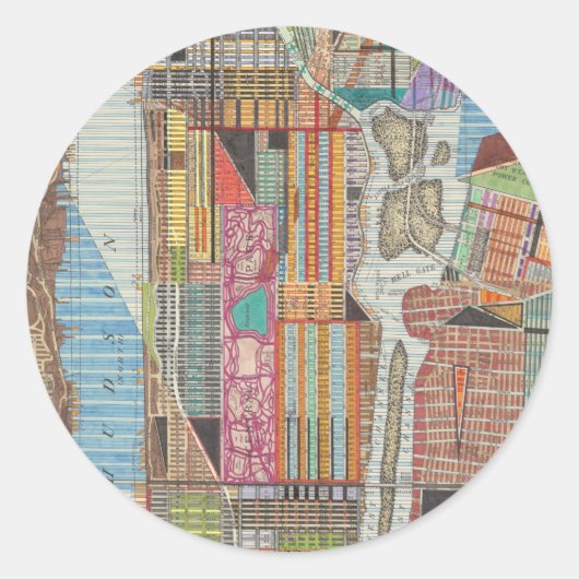 Moderne kaart van New York III Ronde Sticker (Voorkant)