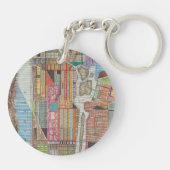 Moderne kaart van New York III Sleutelhanger (Achterkant)