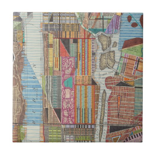 Moderne kaart van New York III Tegeltje (Voorkant)