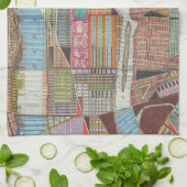 Moderne kaart van New York III Theedoek (Gevouwen)