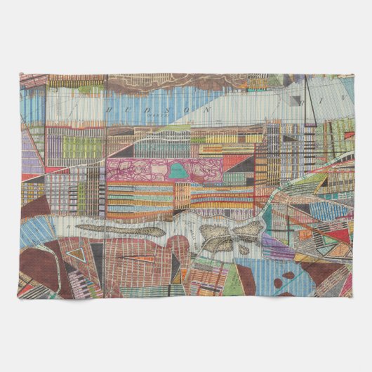 Moderne kaart van New York III Theedoek (Horizontaal)