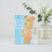 Moderne kaart van Portugal (Staand voorkant)