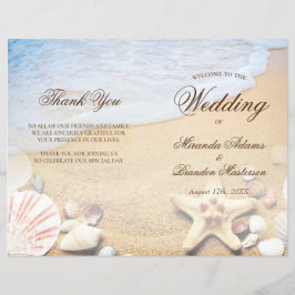 Moderne Kaart van Tropische Beach Wedding Folded P