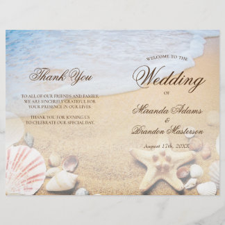 Moderne Kaart van Tropische Beach Wedding Folded P