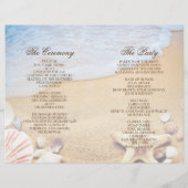 Moderne Kaart van Tropische Beach Wedding Folded P (Achterkant)