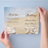 Moderne Kaart van Tropische Beach Wedding Folded P (Hand)