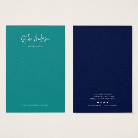 Moderne Kaart voor aangepaste tekenkleuren in scri (Voorkant /achterkant)