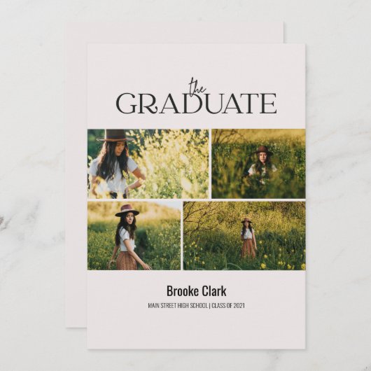 Moderne Kaart voor aankondiging van Afstuderen fot (Voorkant / Achterkant)