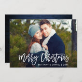 Moderne Kaart voor blauw hout in penseelscript (Voorkant / Achterkant)