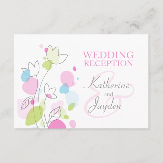Moderne kaart voor bloemenbruiloft (Voorkant)