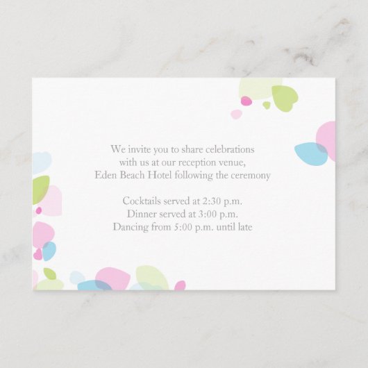 Moderne kaart voor bloemenbruiloft (Achterkant)