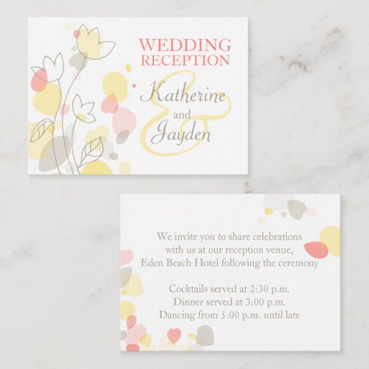 Moderne kaart voor bloemenbruiloft (Voorkant / Achterkant)