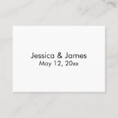 Moderne Kaart voor bruiloft in script Visitekaartje (Achterkant)