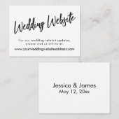 Moderne Kaart voor bruiloft in script Visitekaartje (Voorkant / Achterkant)