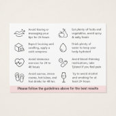 Moderne Kaart voor de nazorginstructies voor de vu (Achterkant)