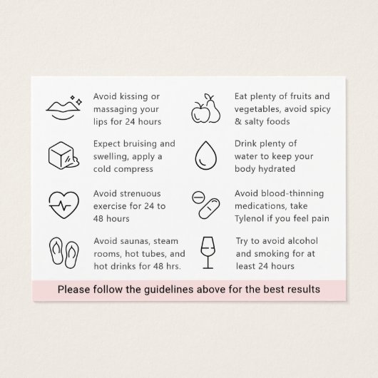 Moderne Kaart voor de nazorginstructies voor de vu (Achterkant)