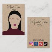 Moderne Kaart voor draagbeeldscherm met lange haar Visitekaartje (Voorkant / Achterkant)