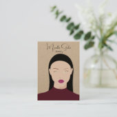 Moderne Kaart voor draagbeeldscherm met lange haar Visitekaartje (Staand voorkant)
