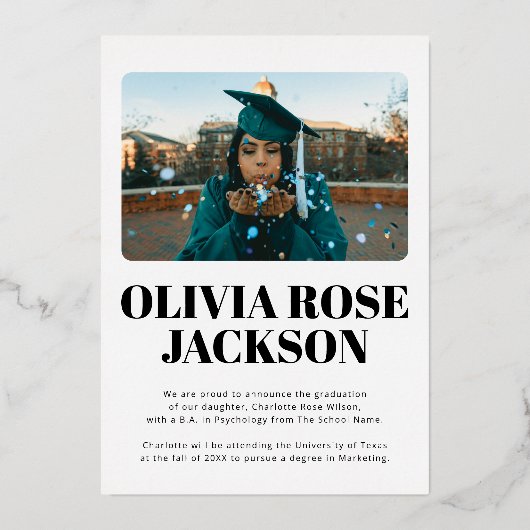 Moderne Kaart voor Folie van script- en fotoAfstud (Achterkant)