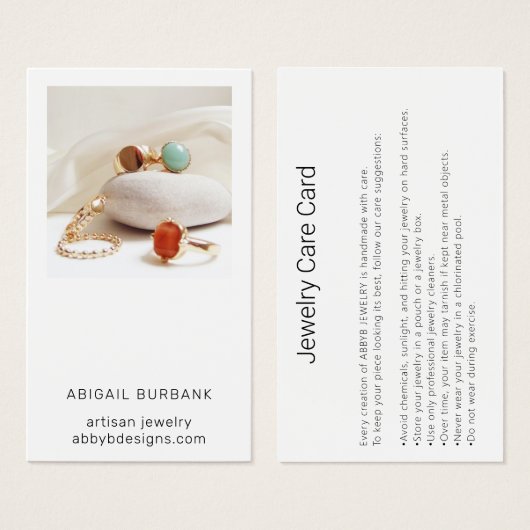 Moderne Kaart voor foto-artisanale juwelen (Voorkant /achterkant)