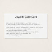 Moderne Kaart voor foto-artisanale juwelen (Achterkant)