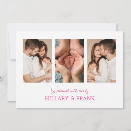 Moderne Kaart voor geboortedatum foto's (Achterkant)