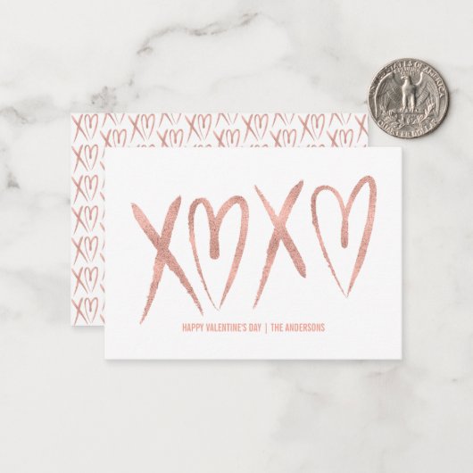 Moderne Kaart voor Gold Classroom Valentijn in geb Notitiekaartje (Voorkant / Achterkant in situ)