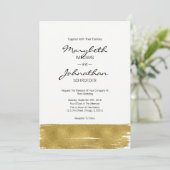 Moderne Kaart voor goudpenseelbruiloft (Staand voorkant)