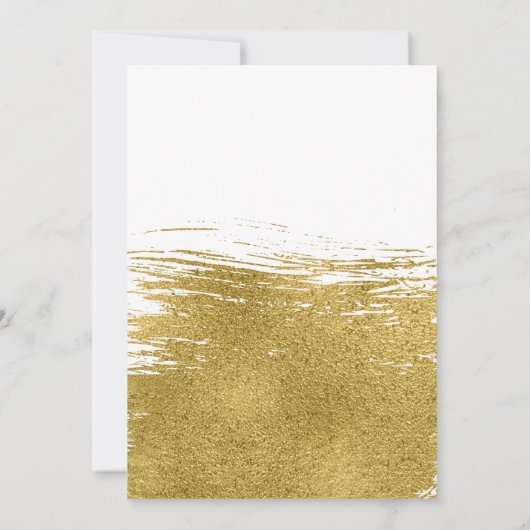 Moderne Kaart voor goudpenseelbruiloft (Achterkant)