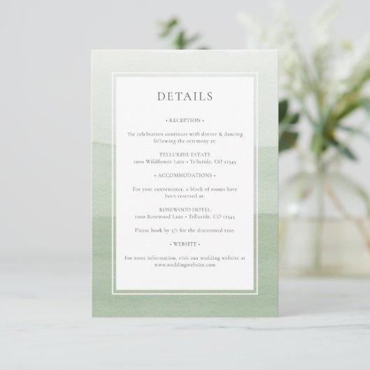 Moderne Kaart voor groene bruiloft (Staand voorkant)