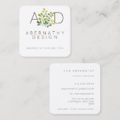 Moderne kaart voor hedendaags natuurlijk ontwerp vierkante visitekaartje (Voorkant / Achterkant)