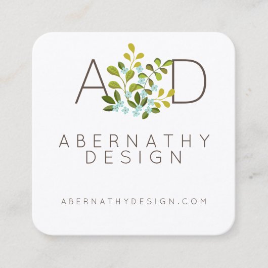 Moderne kaart voor hedendaags natuurlijk ontwerp vierkante visitekaartje (Voorkant)