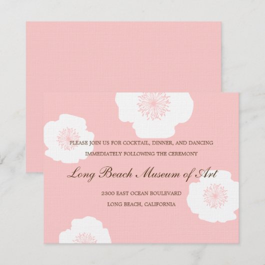 Moderne Kaart voor het ontvangen van papavers wedd (Voorkant / Achterkant)