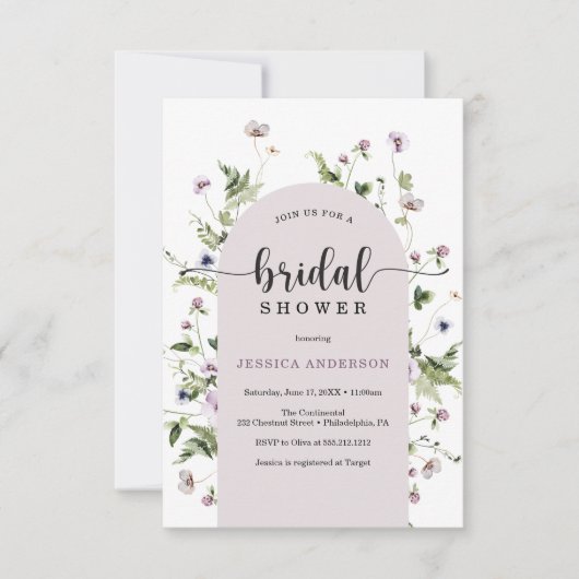 Moderne Kaart voor het uitnodigen van een bloem (Voorkant)